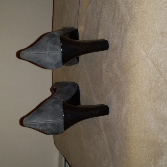 Franco Sarto gray suede open toe pumps sz 7 - Picture 4 of 6